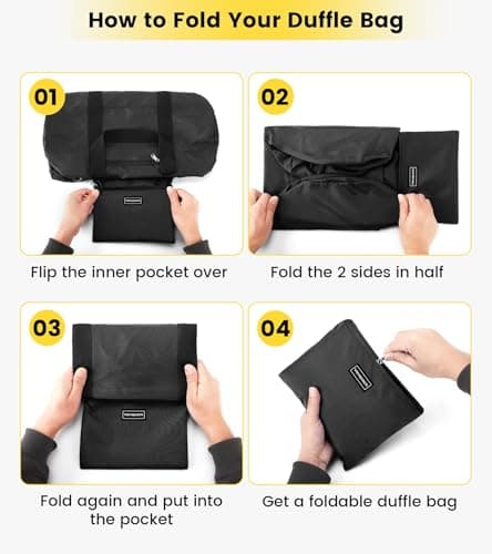 Vorspack 28 Inches Foldable Gym Bag, Lightweight Duffel Bag for Men Women — view 6