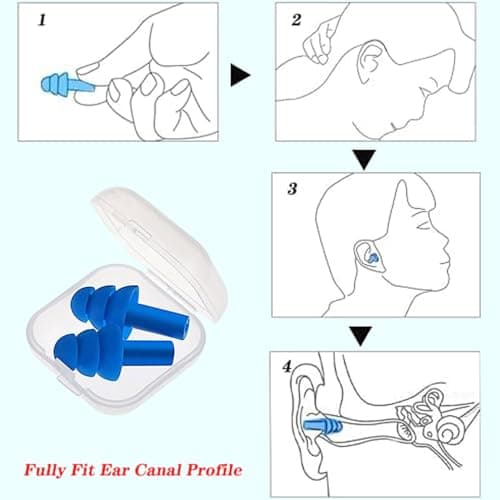 Set of 8 Reusable Silicone earplugs with Noise Reduction and Hearing Protection, Suitable for Adult Swimmers, for use in Swimming Pools, Bathing and Water Sports — view 3
