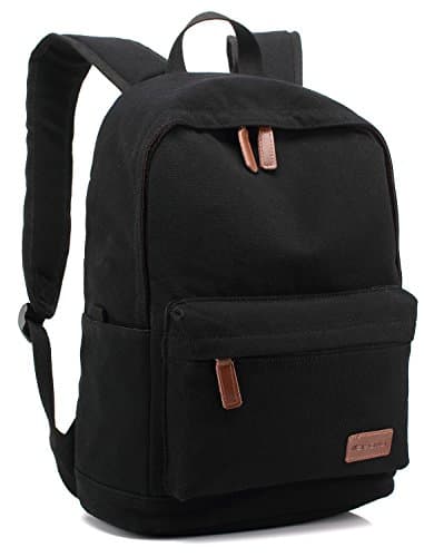 kayond Casual Style Lightweight Canvas Laptop Bag/Business Backpacks/School Backpack/Travel Backpack (Black) — view 3