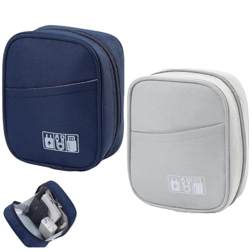 Tniytru 2PCS Tech Pouch, Cable Case and Travel Pouch, Tech Bag and Cable Storage Bag, Travel Tech Pouch and Cable Organiser Bag