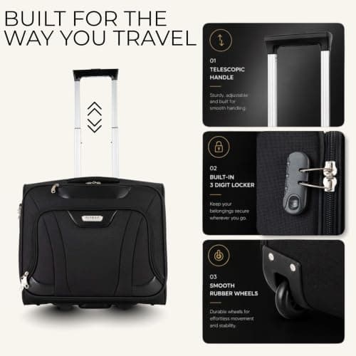 FLYMAX Rolling Laptop Case on 2 Wheels - Fits Most Laptops up to 16" — view 5