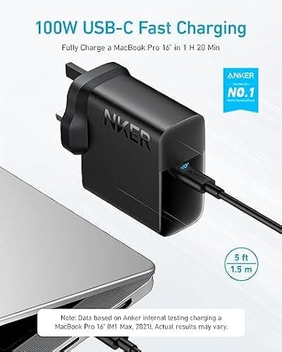 Anker 100W USB C Charger, Fast Compact and Foldable (USB-C Cable Included) — view 2