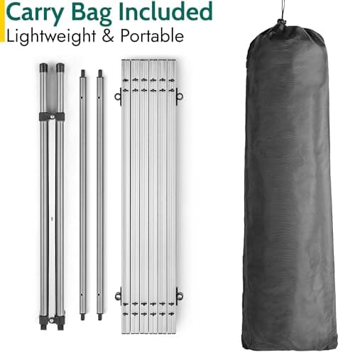 Trail Lightweight Aluminium Camping Table Folding Steel Frame and Roll Up Top with Bag (70cm x 70cm x 70cm) — view 6