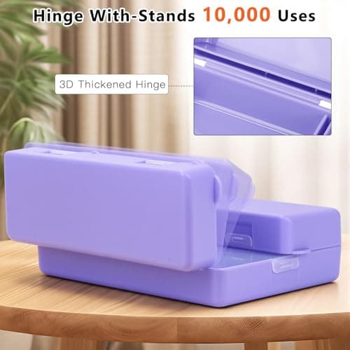 FYY 7 Day Pill Organiser, Travel Tablet Box, Large [Foldable Design] Weekly Medication Case, Portable Daily Supplements Storage Organizer for Vitamins, Cod Liver Oil-Purple — view 5