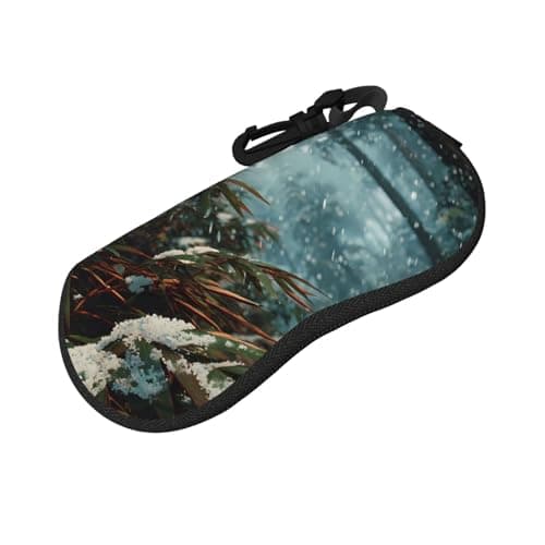 JZSLMJ Light and Portable Glasses Case with Unique Winter Bamboo Forest Print for Ideal Accessories for Travel — view 2