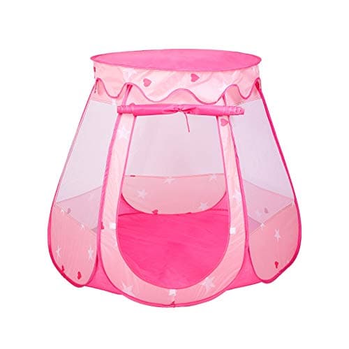 Tech Traders ® Princess Pop Up Playhouse, Play Tent, Play Tent Castle Foldable Popup Balls House for Baby Toddler Girls (Pink,47 * 35 Inch) — view 5