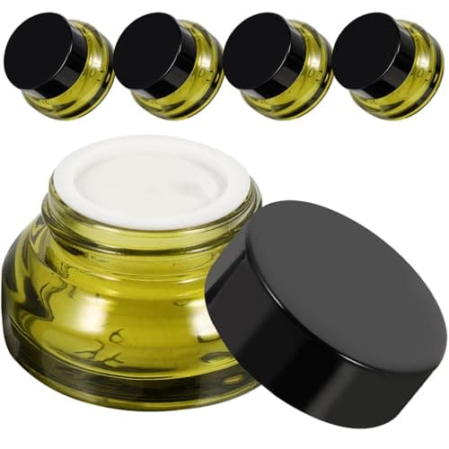 5pcs Refillable Cream Jars 15g Glass PP Travel Containers with Lids