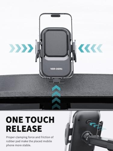 Car Phone Holder, Adjustable Car Phone Mount 360° Rotation Dashboard- — view 6