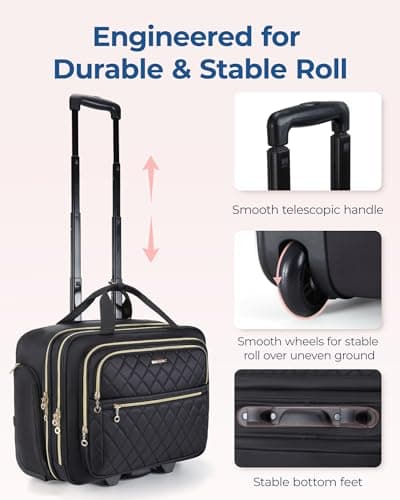 bagsmart Laptop Roller Bag for Women Fits Laptop up to 15.6”, TSA Lock — view 4