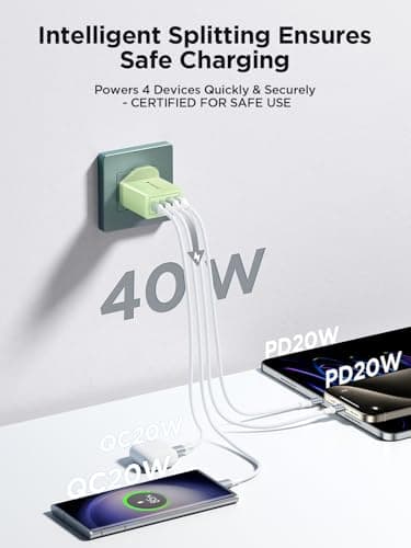 USB C Plug,USB C Charger Plug Dual Port PD Power Adapter + QC Mains Wall Chargers Type C Charger Plug for iPhone 16 15 14 13 12 Pro Max 8 — view 2