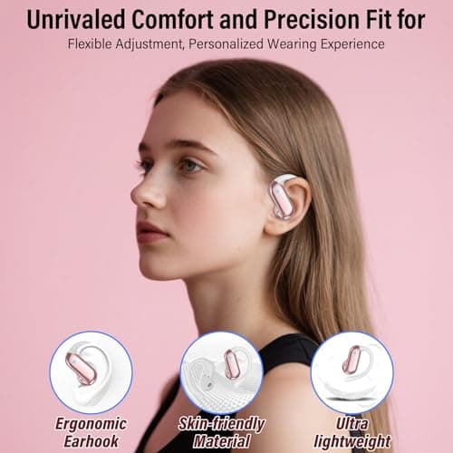 Wireless Earbuds, Bluetooth 5.4 Open Ear Headphones with Ear Hooks, 42H — view 3