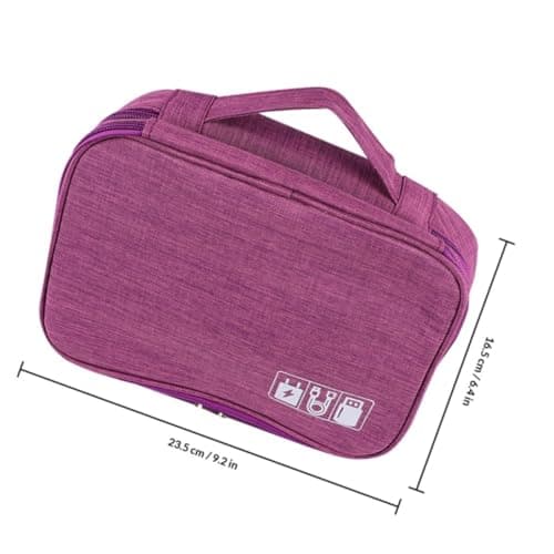 Electronics Travel Organizer Case Large Capacity Cotton Linen — view 2