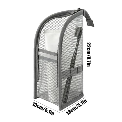 Large Capacity Freestanding Toiletry Bag Waterproof Travel Makeup (Grey) — view 5