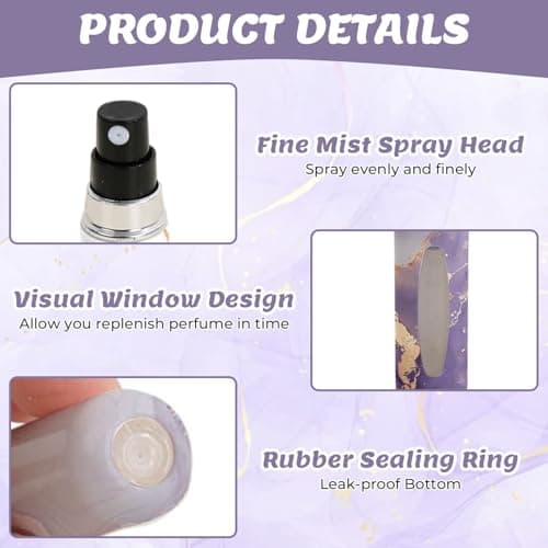 Wuneiox 4PCS Perfume Atomiser, Perfume Travel Bottle 5ml, Refillable Perfume Bottle, Portable Mini Refill Travel Perfume Atomiser for Women & Men, Leak Proof Spray Bottle, Atomiser Spray Bottle — view 3
