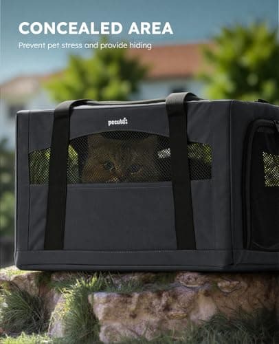 pecute Cat Carrier with Scientific Hidden Partition, Dark Grey — view 5