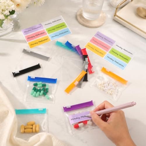 Hpmjz 14 Pcs Pill Pouch Bag Set Medicine Bag for Travelling with Slide Lock — view 3
