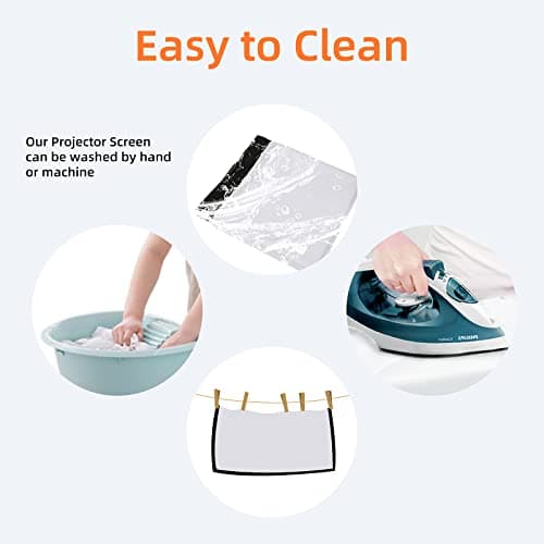 Portable Projector Screen with Stand Outdoor: Camping Projection Screen 80 inch 4K Movie Screen for Home Backyard Indoor 16:9 HD Night — view 6
