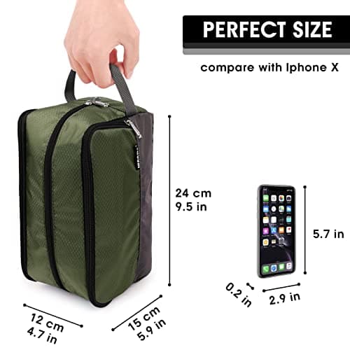 WANDF Toiletry Bag Water-Resistant Nylon Travel Wash Bag Lightweight Dopp Kit for Men and Women (A-Army Green) — view 5