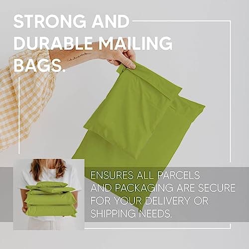 Venuscello® 50 x Mailing Bags Green Polythene Postage Postal Mailers 9" x 12" for Shipping Parcel Packing — view 4