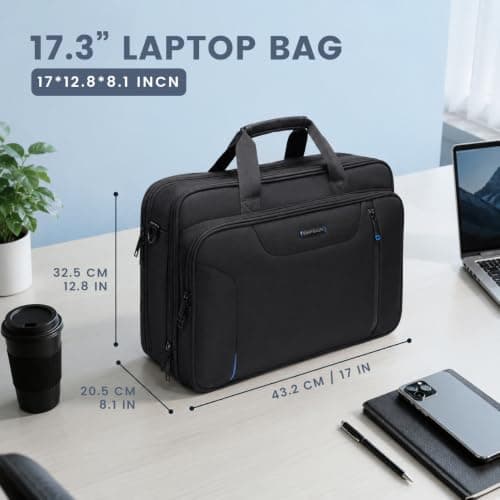 EMPSIGN Laptop Bag Briefcase for Men Women, 17.3 Inch Messenger Bag — view 3