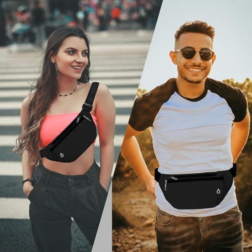 Rosoz Bum Bag, Belt Bag Women's Bum Bag Men's Gifts Sports Hip Bags for Outdoor Travel Running Cycling, sky blue — view 6