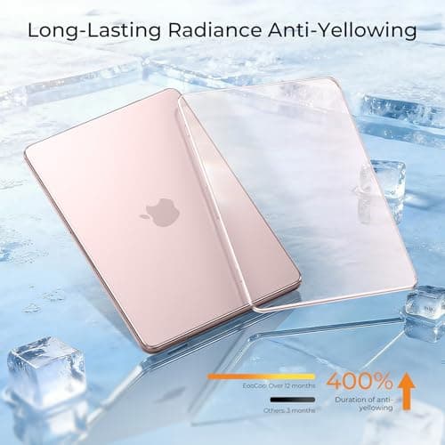 EooCoo for MacBook Neo Case 13 inch 2026 A3404 A18-Pro Crystal Pink — view 3