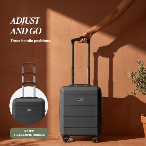 LUGG Jetset 15" Lightweight Cabin Suitcase - EasyJet Underseat Carry On Luggage, ABS Hard Shell, Scratch-Resistant Finish, Secure Lock, Smooth 360° Spinner Wheels (45x33x20cm) — view 5
