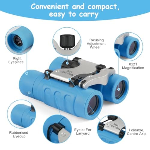 OSDUE Binoculars for Kids, 8 x Super Zoom Function Kids Telescope Outdoor Toys 4 5 6 7 8 Years Old Boys Girls High Resolution Binoculars for Kid Toys Educational Learning Purple — view 3