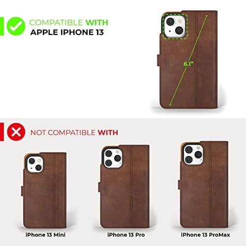 Snakehive Leather Wallet Case for iPhone 13 (Brown) — view 2