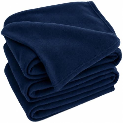 Adore Home Soft Warm Polar Fleece Blanket Large - Cosy Throw for Sofa, Bed, Travel, Car and Camping, 120x150cm, Navy