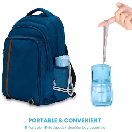 Canareen Foldable Travel Dog Water Bottle for Dog Cat Outdoor(350ml,Blue) — view 5