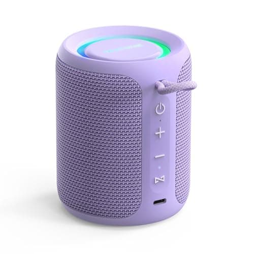 MIATONE Rush Pro Bluetooth Speaker, IPX7 Waterproof, 20W Deep Bass, 360° Sound, Switchable LED Light, TWS Compatible, Built-in Microphone, Bluetooth 5.4, Present, Festival gifts (Purple)