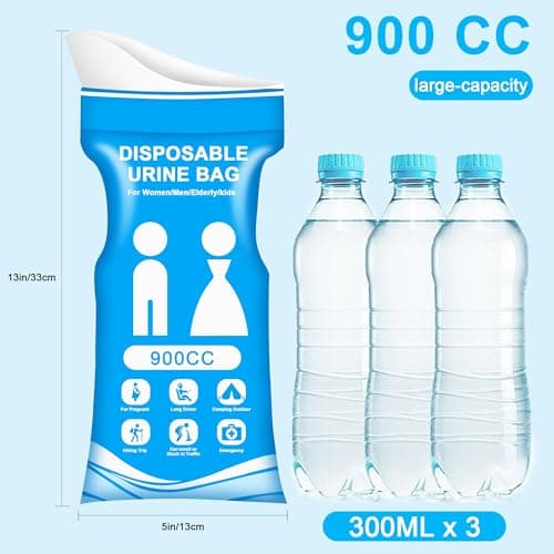 SZWLJ 12Pack 900CC Blue & Pink Disposable Urine Bags for Camping Essentials — view 2