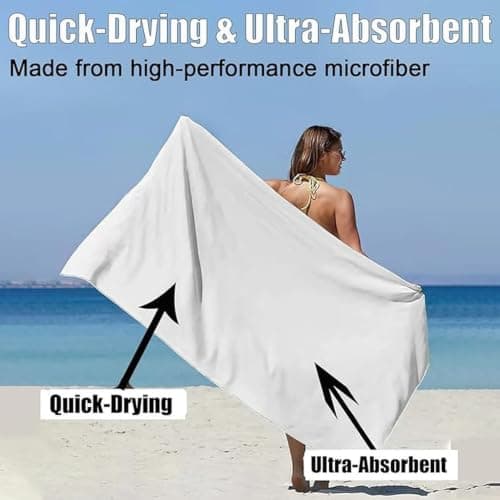 drburpily Magnetic Beach Towel Microfiber Quick Dry,black,190 * 76cm — view 2