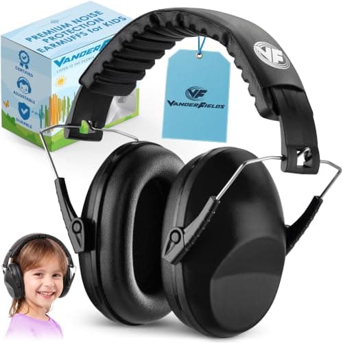 Vanderfields Kids Ear Defenders - 31 dB (2K Hz), Midnight Black