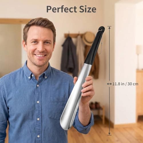 Shoe Horn Long,30CM Long Metal Shoehorn Shoe Spoon Helper Boot Horn — view 2