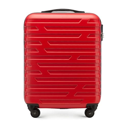 WITTCHEN Travel Suitcase Carry-On Cabin Luggage Hardshell Made of ABS with 4 Spinner Wheels Combination Lock Telescopic Handle A-Line II Size Red — view 2