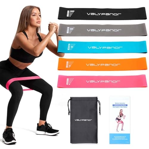 VALYPANOR Resistance Bands Exercise Loop Fitness Bands for Women Men,5 Different Levels Elastic Band for Home Gym Workout Yoga,Fitness,Stretching,Strength Training,Physical Therapy Free Carrying Bag