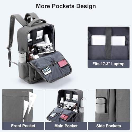 HOMIEE Laptop Travel Backpack 17.3 Inch, Business Laptop Bag Men Anti Theft — view 2