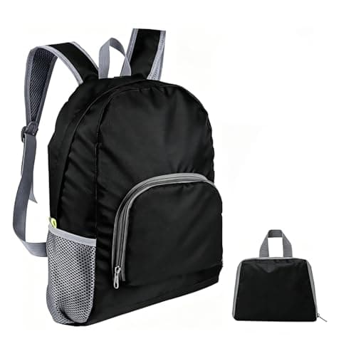 15L Foldable Waterproof Oxford Backpack Lightweight Packable Daypack Black