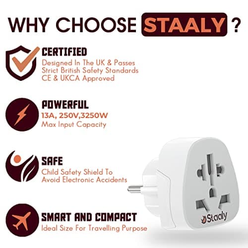World To EU Travel Adapter (2 Pack) | UK, US, Australia To Europe Plug Adapter | 2x Universal Plug Adapters For Use France, Germany, Spain & Most of Europe — view 2
