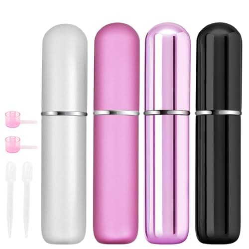 OBSGUMU 4pcs Mini Perfume Travel Bottle, Perfume Atomiser Refillable, 5ML Spray Bottles, Portable for Travel Holiday Women Man