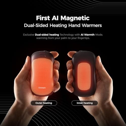 OCOOPA 10000mAh Hand Warmers Rechargeable, Double-sided Heating Magnetic USB Handwarmers, 4 Heat Levels Electric Heater, Max 58℃, Cold Winter Essentials for Golf, Hunting, Camping, Hiking, UT3 PRO — view 2