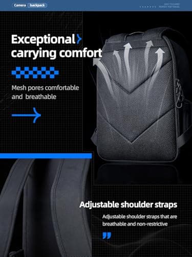 llano Camera Backpack for DSLR/SLR/Mirrorless – Water-Resistant Photography Bag with Laptop Slot & Tripod Holder, Compact Case for Canon/Nikon/Sony, Travel & Outdoor,Medium 10L Capacity, Black — view 5