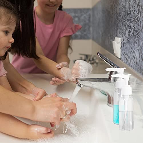 4 Pack Transparent Travel Bottles Pump Bottle Clear Mini Soap Dispenser Plastic Foamer Bottle Travel Pump Bottle for Lotion, Toiletries, Shampoo — view 5