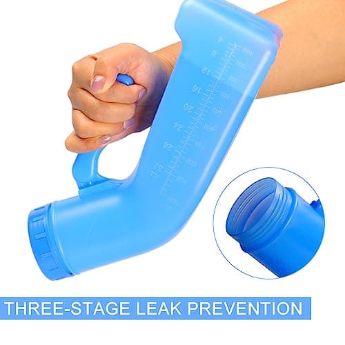 Urinal Bottle Portable Urinal Toilet Male Plastic Pee Bottle 1L Urine Bottles with Screw Lid Wee Potty for Travel Tent Camping Emergency — view 3