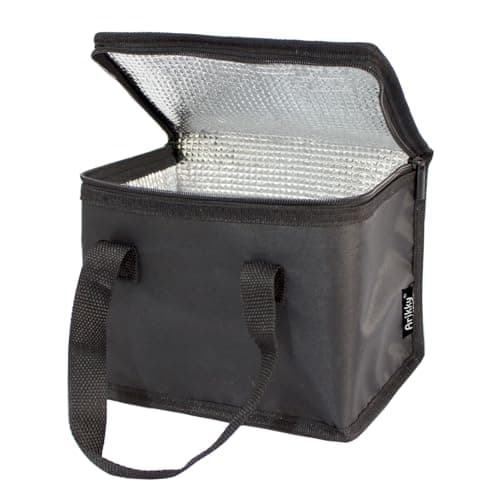 Arikky Lunch Bag Insulated Women Men Kids Cool Bag Lunch Box School Girls Boys Toddlers Picnic Bag Travel Small Mini Cooler Black 6 cans
