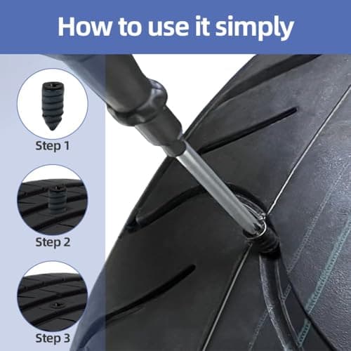 Adiwo 16 Pcs Tyre Repair Screws, Rubber Nail Tire Repair Self-Service Tire Repair Nail, Puncture Repair Nail Vacuum Tyre Repair Nail, General Tire Repair Quick Repair Tool for Car Motorcycle Bicycle — view 5