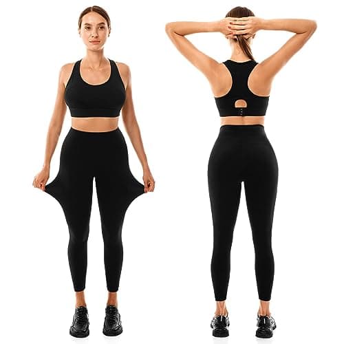 Walifrey Fleece Lined Leggings Women, High Waisted Thermal Leggings Women Black LXL — view 6