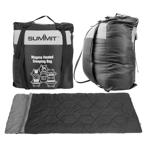VFM e-Store - Heated Sleeping Bag Usb, Graphene Camping for Cold Weather, Electric Rectangular 3 Season With Adjustable Heat, 210 X 75 cm Black X 1